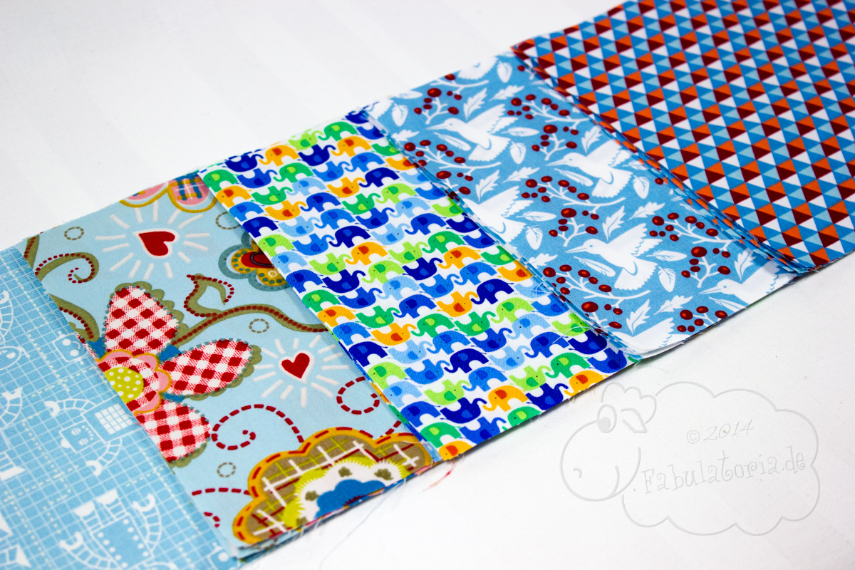 365-Tage/ 52-Wochen-Regenbogenquilt: #26-#30 hellblau - Fabulatoria