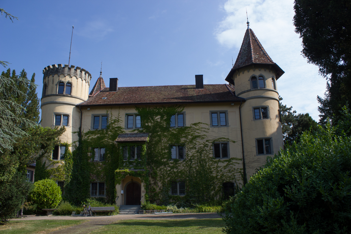 Schloß Königsegg und Waterfallraglan in blau mit Punkten