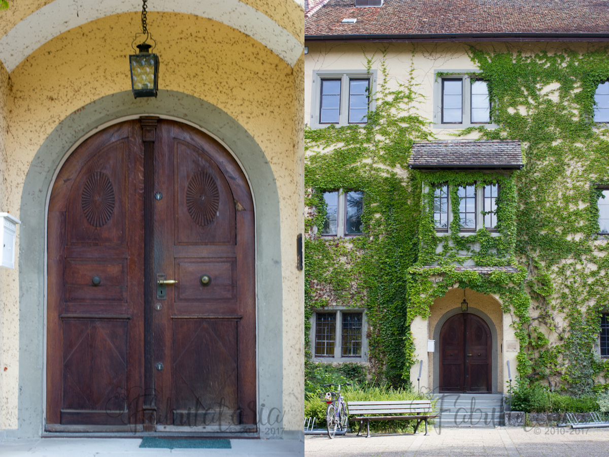 Schloß Königsegg und Waterfallraglan in blau mit Punkten