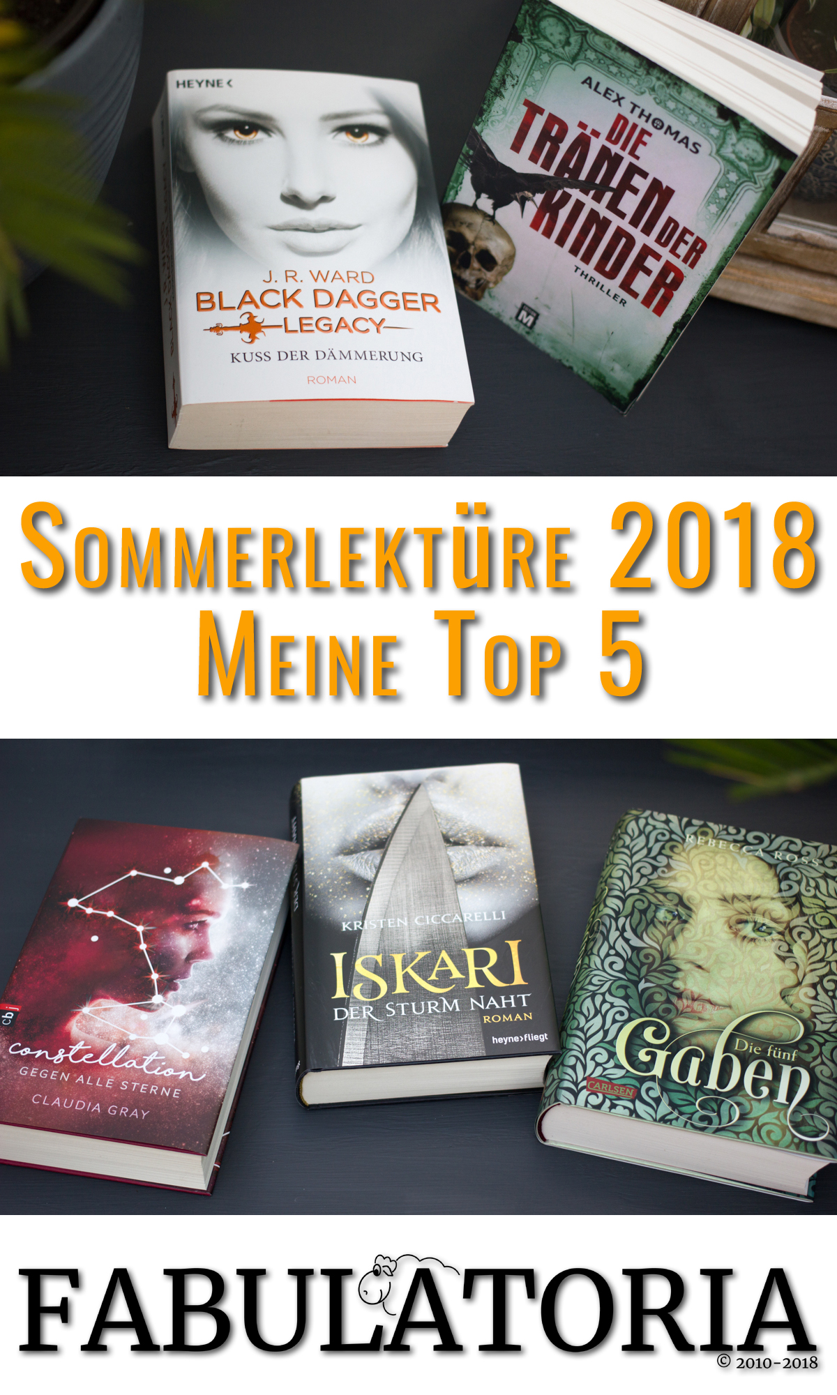 Sommerlektüre 2018 - Meine Top 5